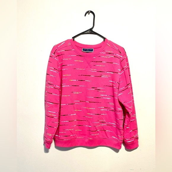 Karen Scott Sport- Hot Pink Pullover Sweatshirt - Size PL - Picture 2 of 8